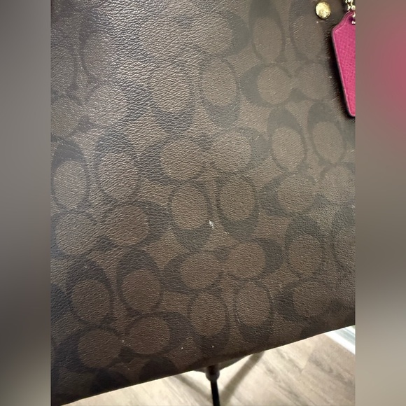 Coach Brown and Pink Monogram Tote - Picture 2 of 10